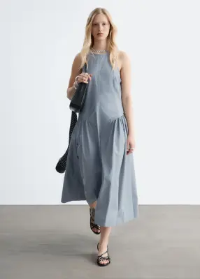 Robe midi évasée - Gris clair — photo 3