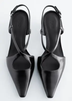 Escarpins à brides arrière et entrecroisées - Noir — photo 4