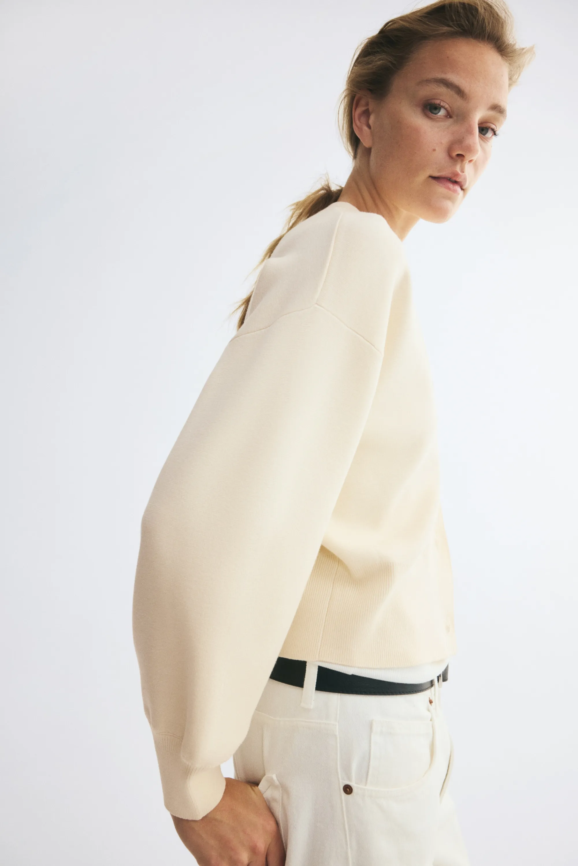Gilet en maille fine - Beige clair