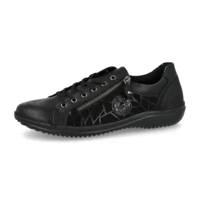 Baskets Remonte D1E10-02 Noires - Lacets Grande Pointure Femme — photo 1