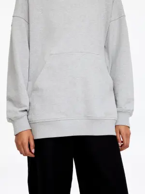 Sweat à capuche en molleton brossé - Gris chiné — photo 3