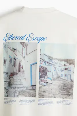 T-shirt imprimé Oversized Fit - Blanc/Ethereal Escape — photo 1