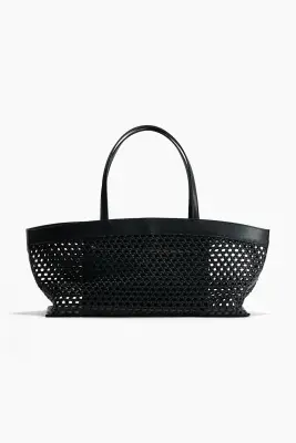 Sac shopping au tissage résille - Noir — photo 1