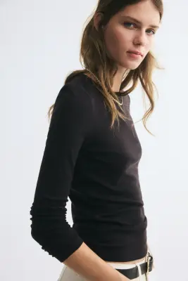 Top en jersey de coton pima - Noir — photo 2