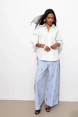 Chemise oversize unie Femme — photo 4