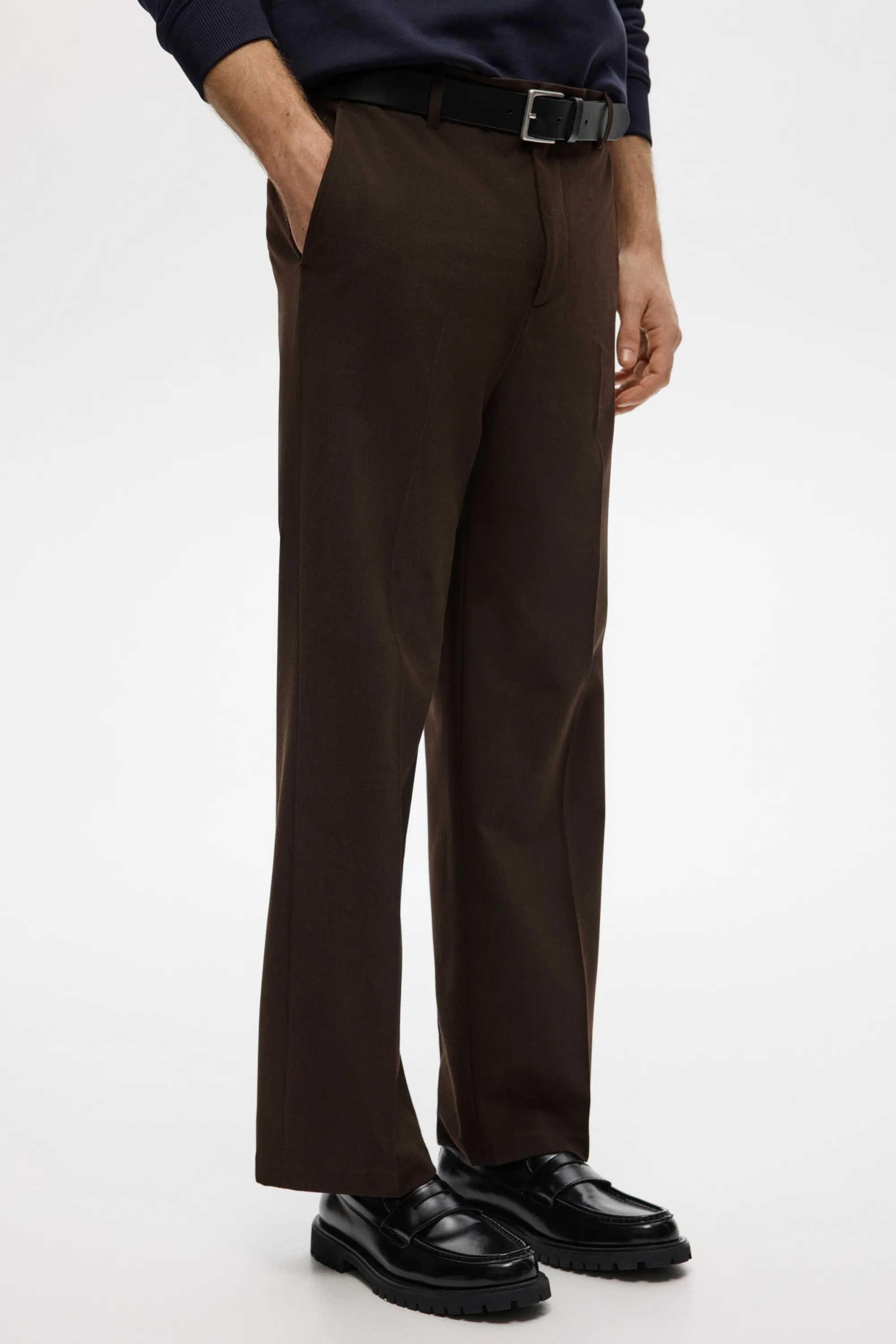Pantalon Relaxed Fit - Marron foncé