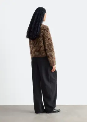 Cardigan en mohair mélangé - Beige foncé — photo 4