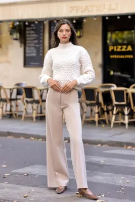 Nala Stretch Pants - Cream beige — photo 4