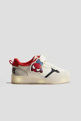 Sneakers à motifs avec semelle clignotante - Crème/Spider-Man — photo 3