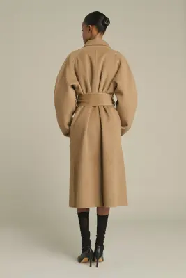 MANTEAU HARVARD CAMEL CHINÉ — photo 2