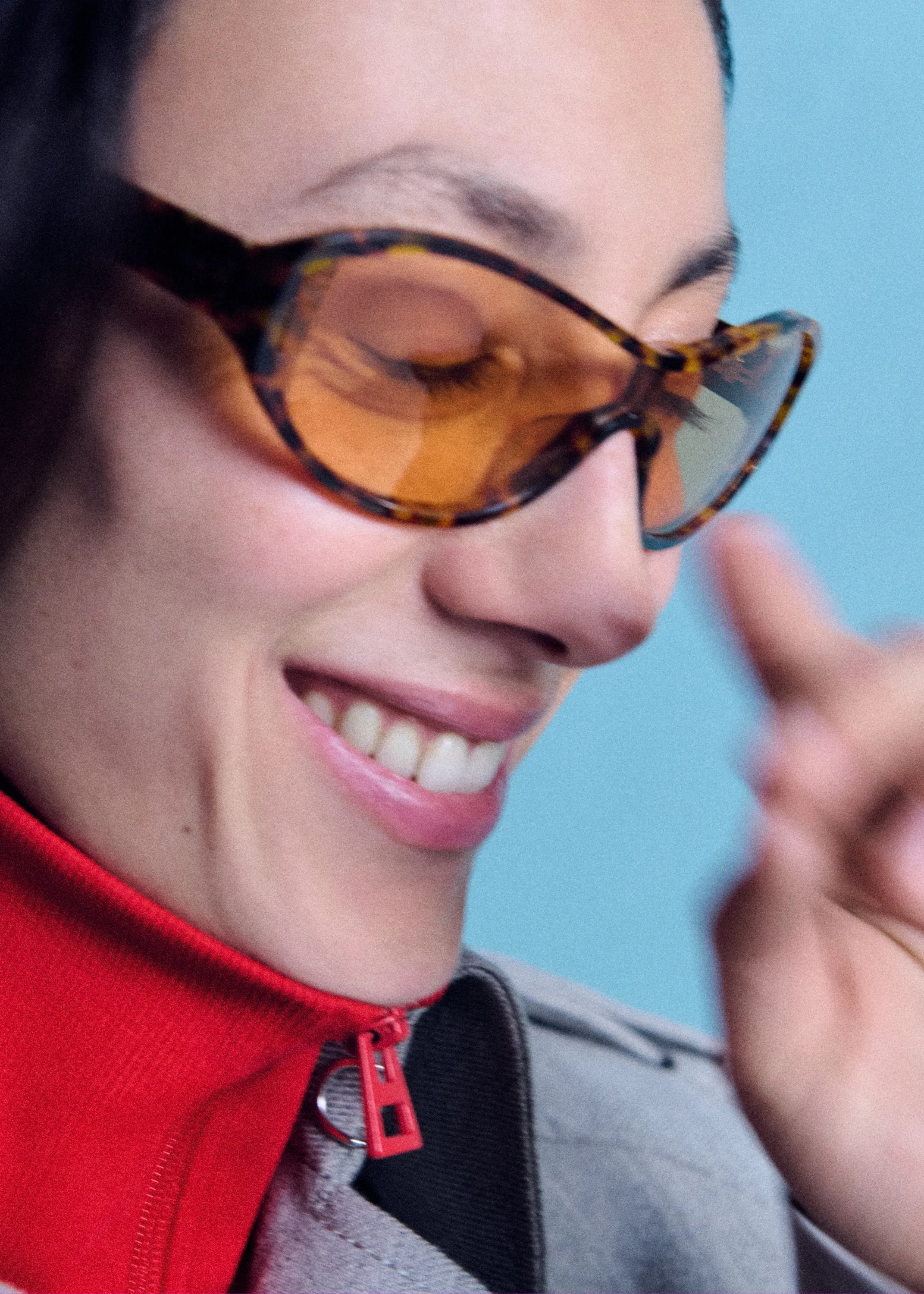 Lunettes de soleil ovales en acétate - Écaille de tortue orange