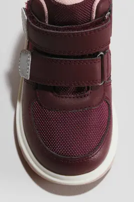 Sneakers montantes imperméables - Rouge prune foncé — photo 2