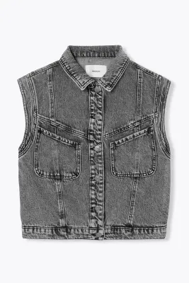 Veste jean sans manches LEONIE