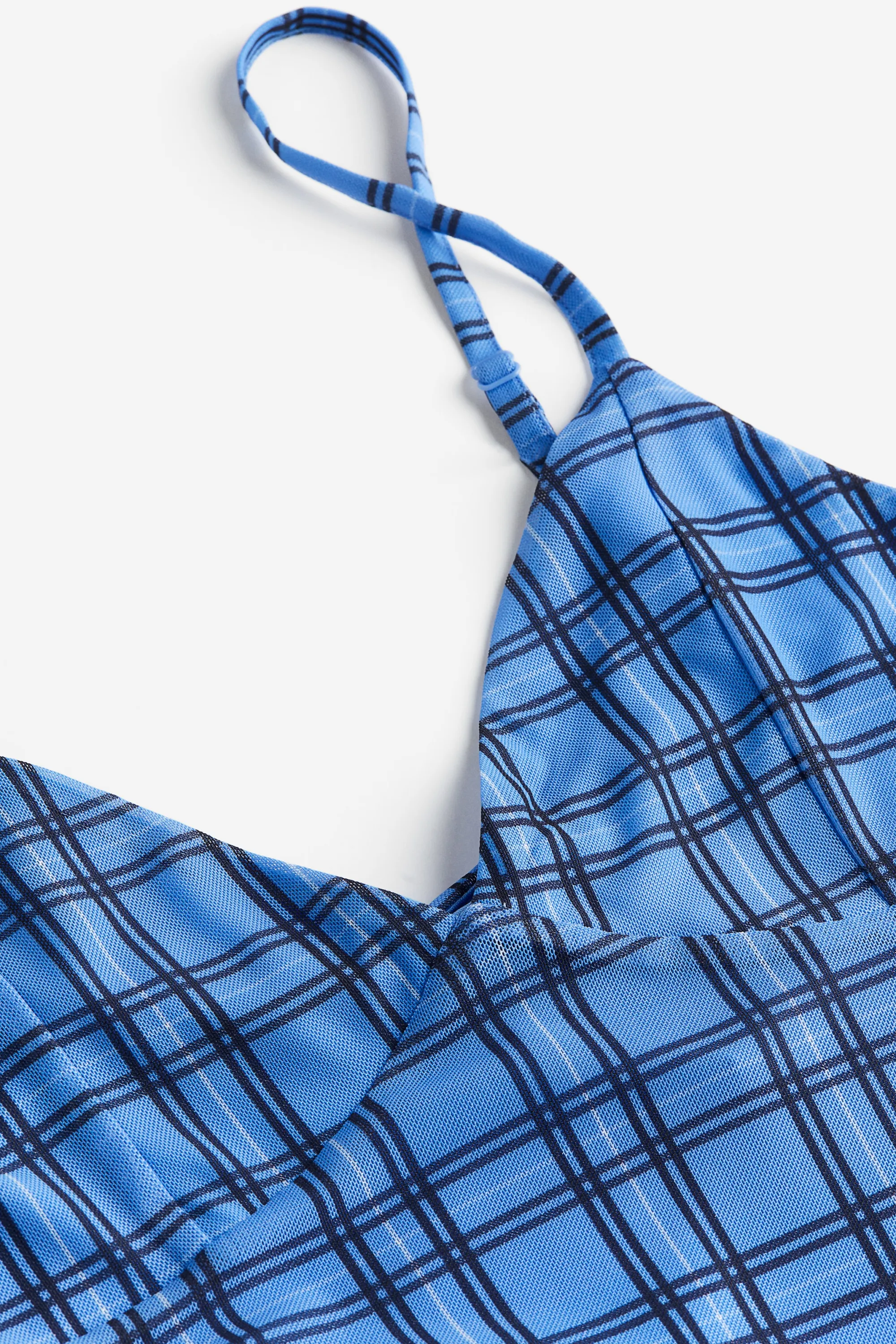 Robe combinaison en mesh - Bleu/carreaux