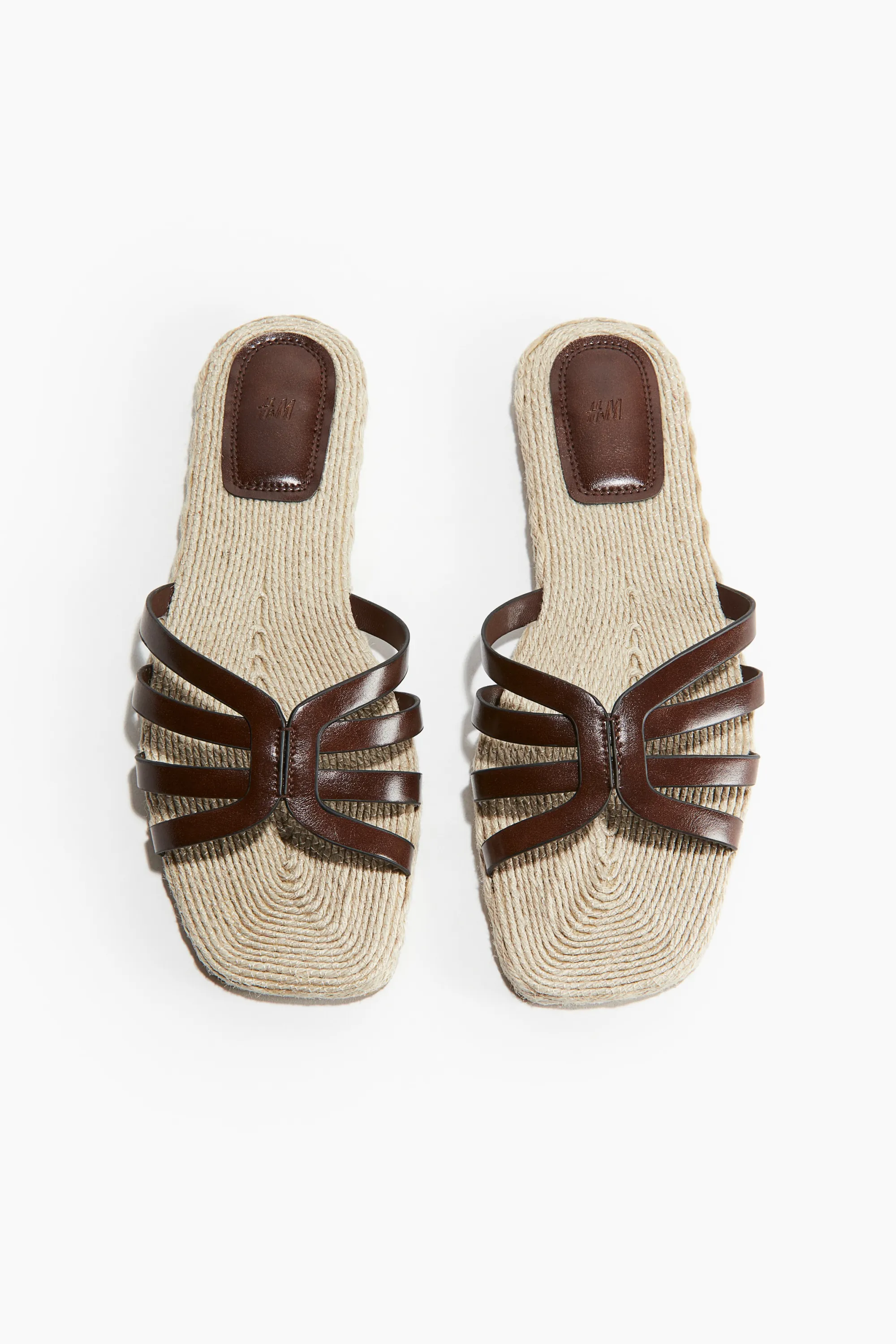 Sandales façon espadrilles - Marron foncé