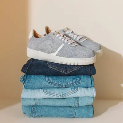 Baskets Bellis Bleu Clair - cuir texturé — photo 7