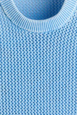 Pull sans manches Regular Fit en maille ajourée - Bleu clair — photo 4
