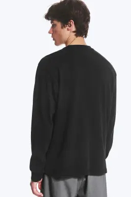T-shirt manches longues décontracté - Noir — photo 1