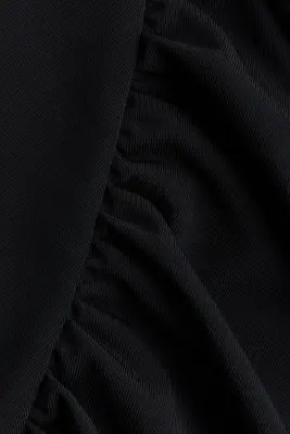 Robe à effet drapé avec col cheminée - Noir — photo 5