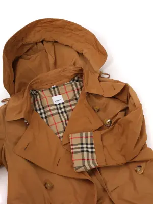 Trench coat mi-long à capuche Kensington en taffetas marron camel Prix boutique 1250€ Taille 40 — photo 5