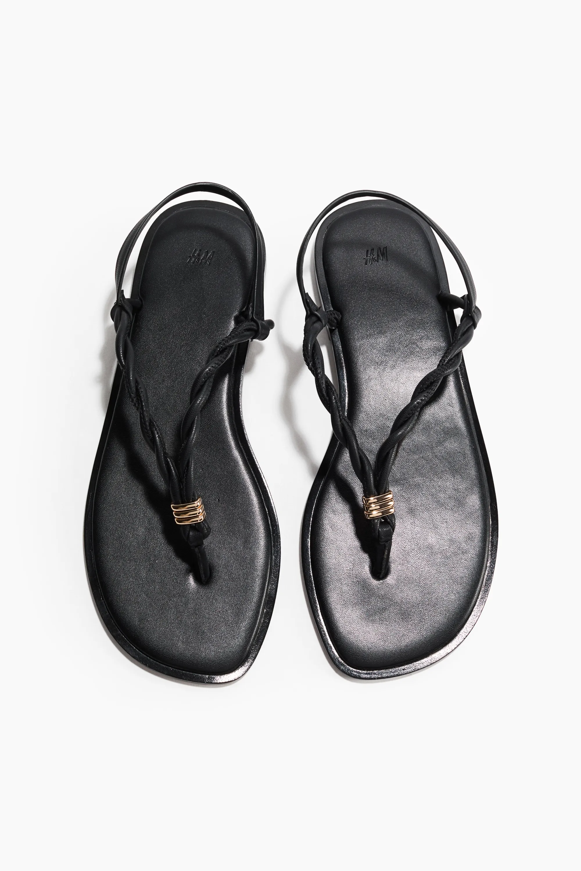 Sandales avec détails torsadés - Noir