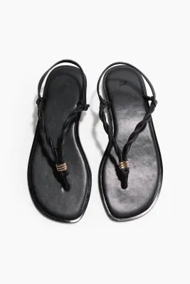 Sandales avec détails torsadés - Noir — photo 1