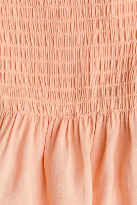 Combi-pantalon bandeau smocké - Abricot — photo 4