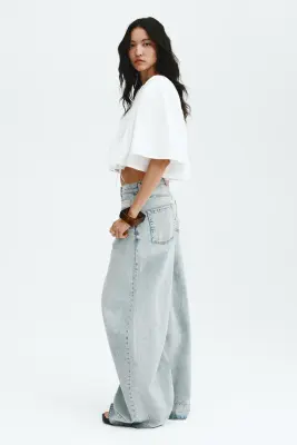 Blouse courte en coton - Blanc — photo 2