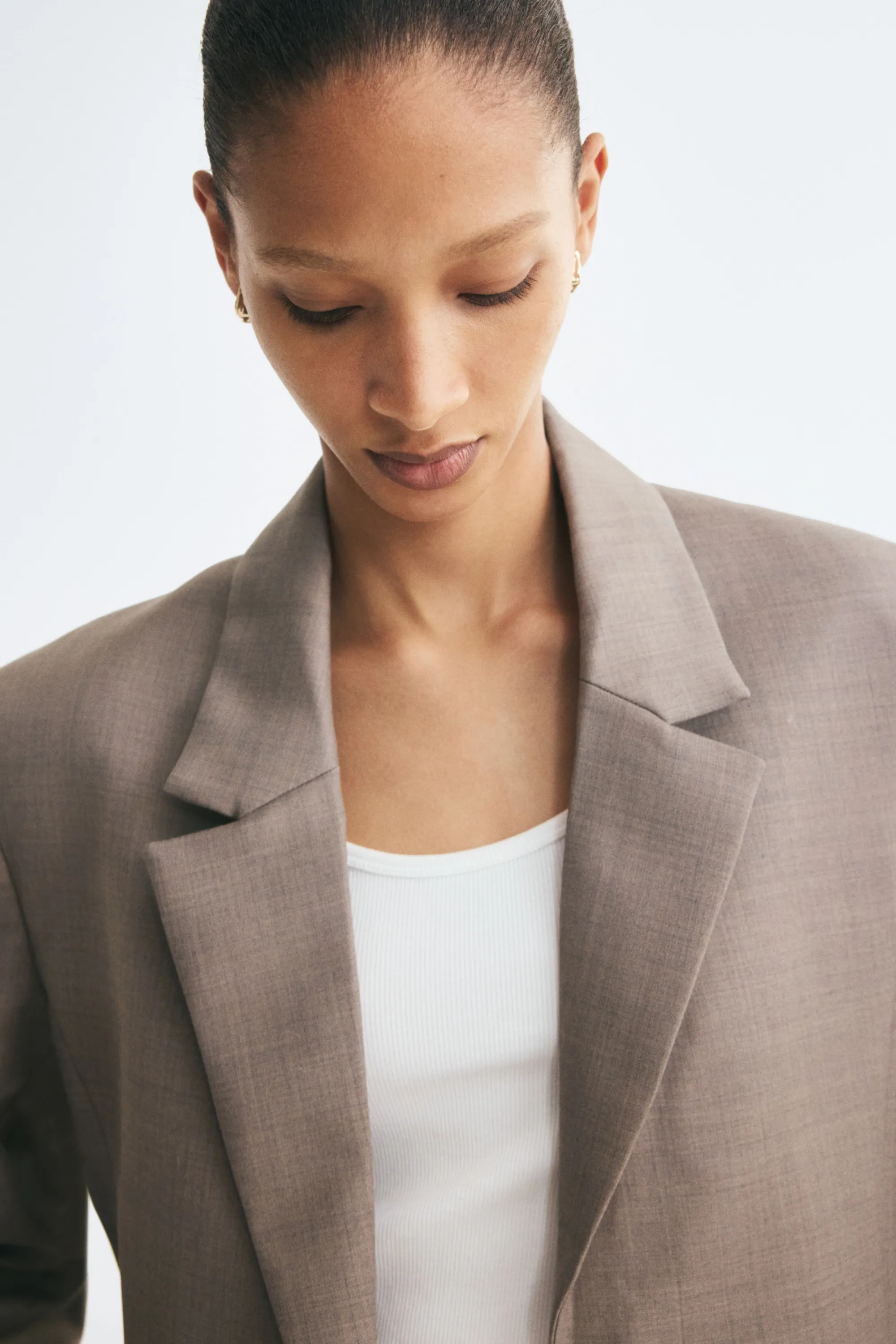 Blazer à fermeture droite - Gris ancien chiné