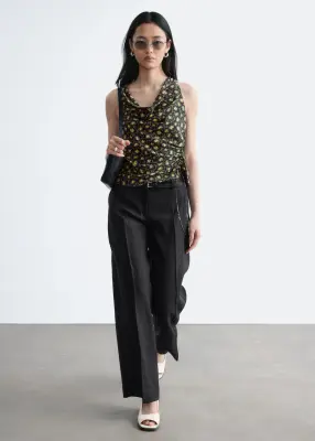 Pantalon habillé en lin - Noir — photo 4