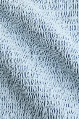 Blouse smockée en denim - Bleu clair — photo 5
