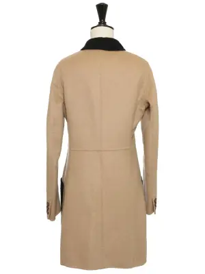 Manteau en 60% laine marron camel poches noires Taille 36 — photo 5