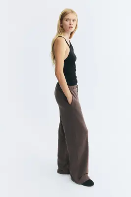 Pantalon jogger à jambes droites - Taupe foncé — photo 3