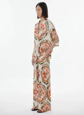 Chemise en viscose, lin et élasthanne