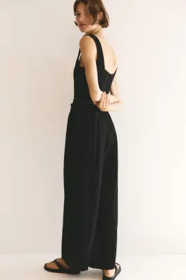 Combi-pantalon avec ceinture - Noir — photo 3