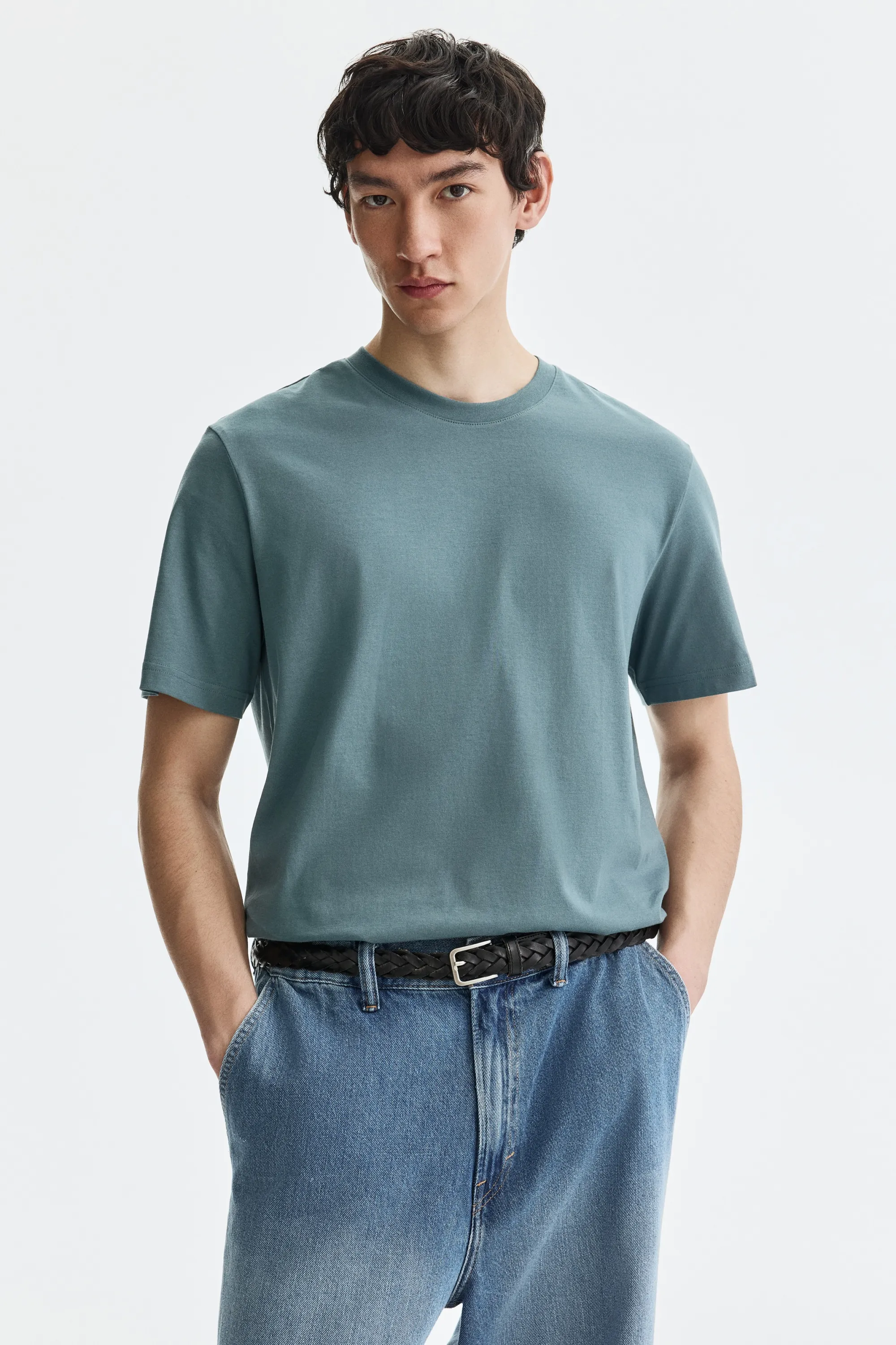 T-shirt Regular Fit - Bleu canard
