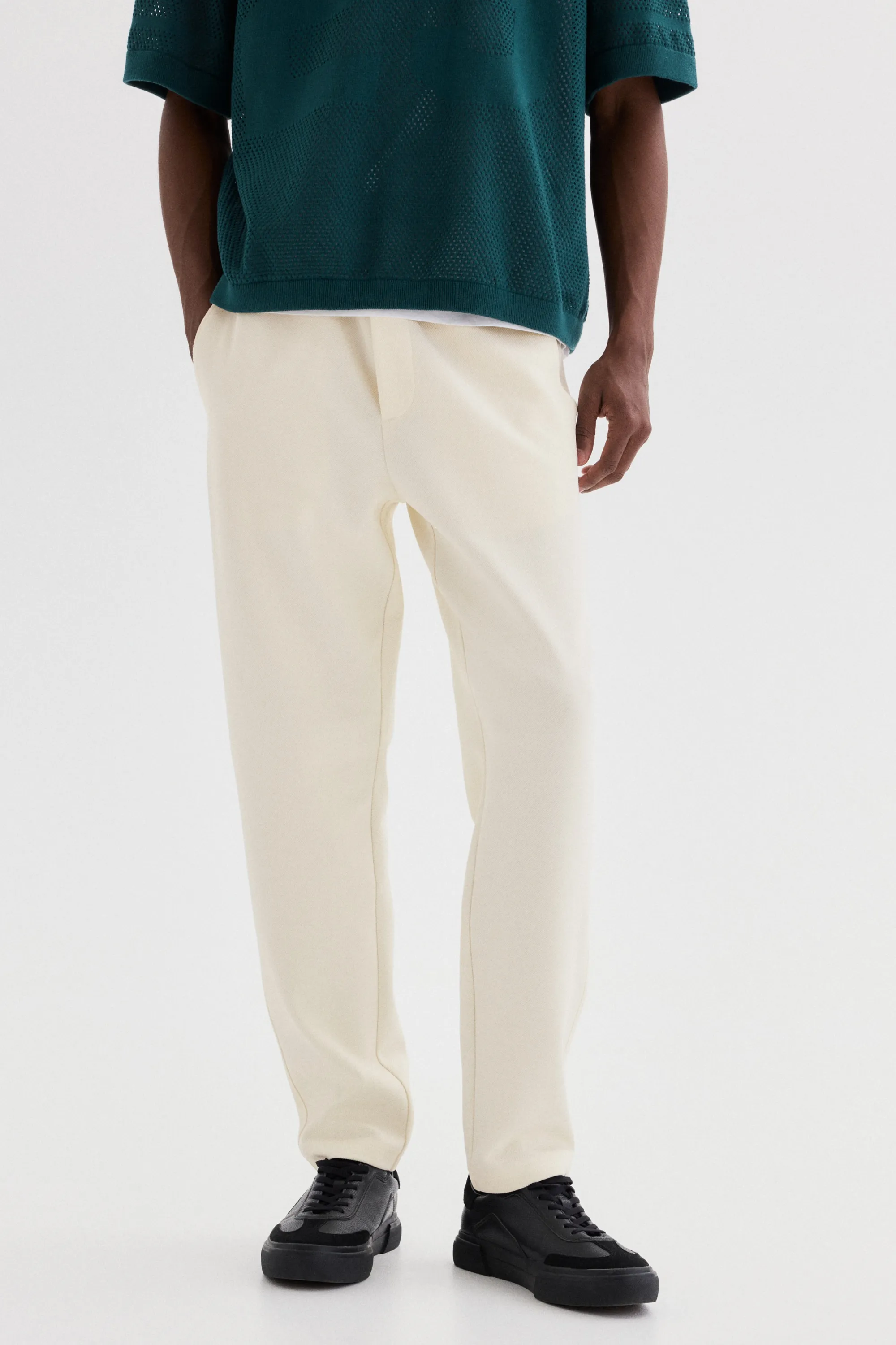 Pantalon jogger Regular Fit - Crème