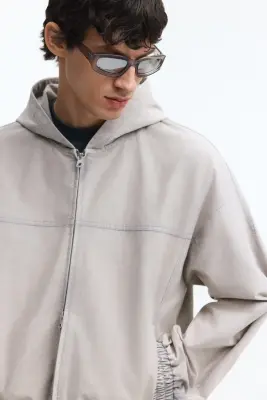 Veste à capuche - Gris clair — photo 1