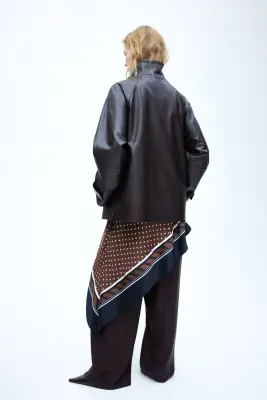 Veste en tissu enduit - Marron foncé — photo 4