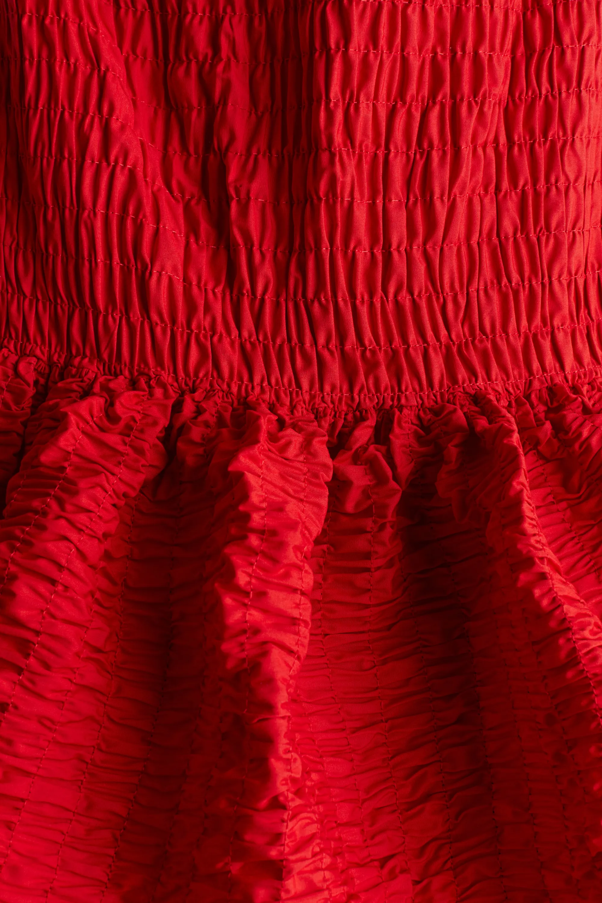 Robe bandeau smockée - Rouge vif