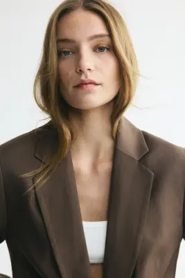 Blazer à fermeture droite - Taupe foncé — photo 2