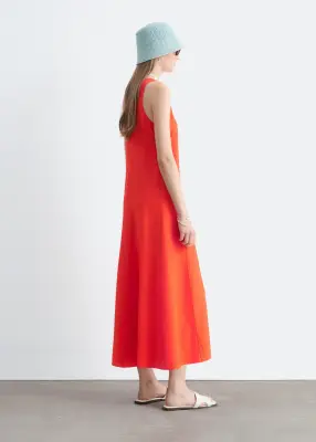 Robe midi à encolure dégagée - Orange — photo 5