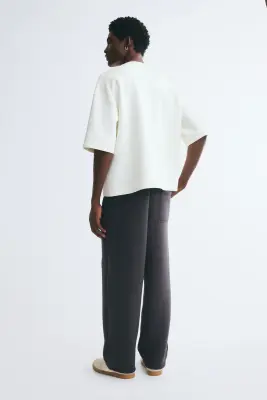 Pantalon jogger barrel Relaxed Fit en scuba - Gris foncé — photo 2