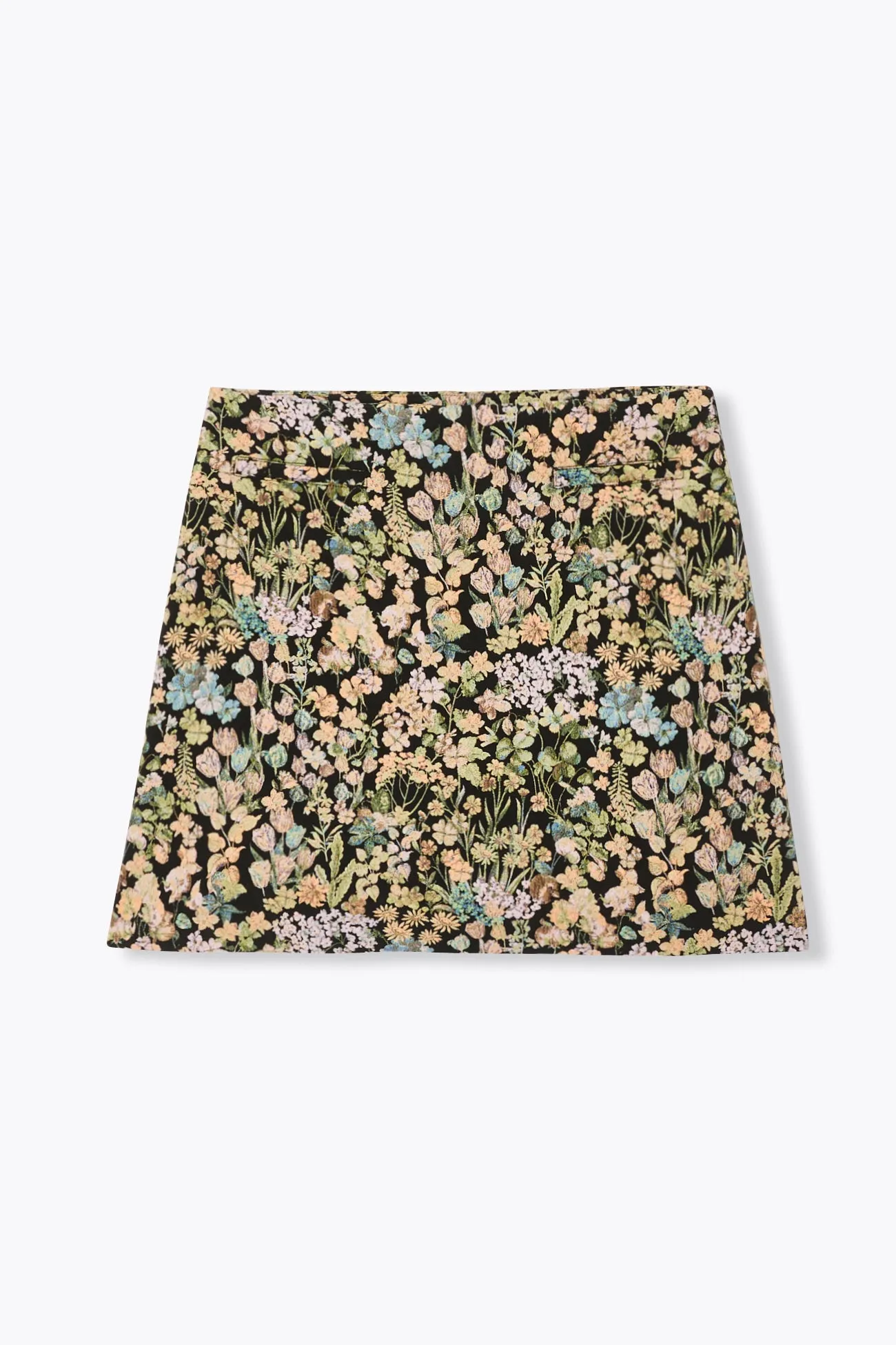 Jupe courte jacquard fleurs