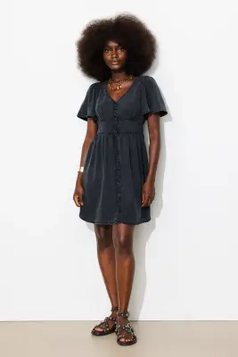 Robe courte en lyocell Femme — photo 5