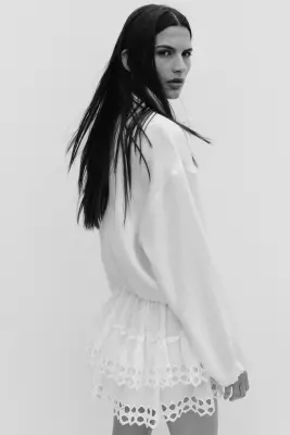 Veste à effet boule - Crème — photo 4