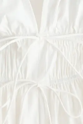 Robe dos nu avec cordons de serrage - Blanc — photo 5