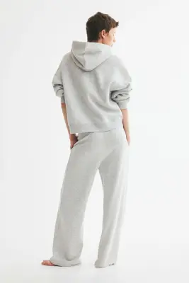 Pantalon jogger à jambes droites - Gris clair chiné — photo 3