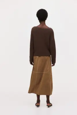 Jupe midi - Beige foncé — photo 2