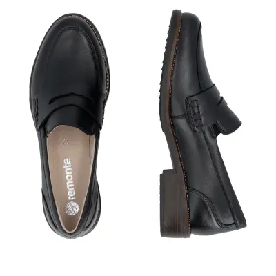 Mocassins Remonte D0F05-00 Noirs - Cuir Lisse Talon Plat Grande Pointure Femme — photo 5
